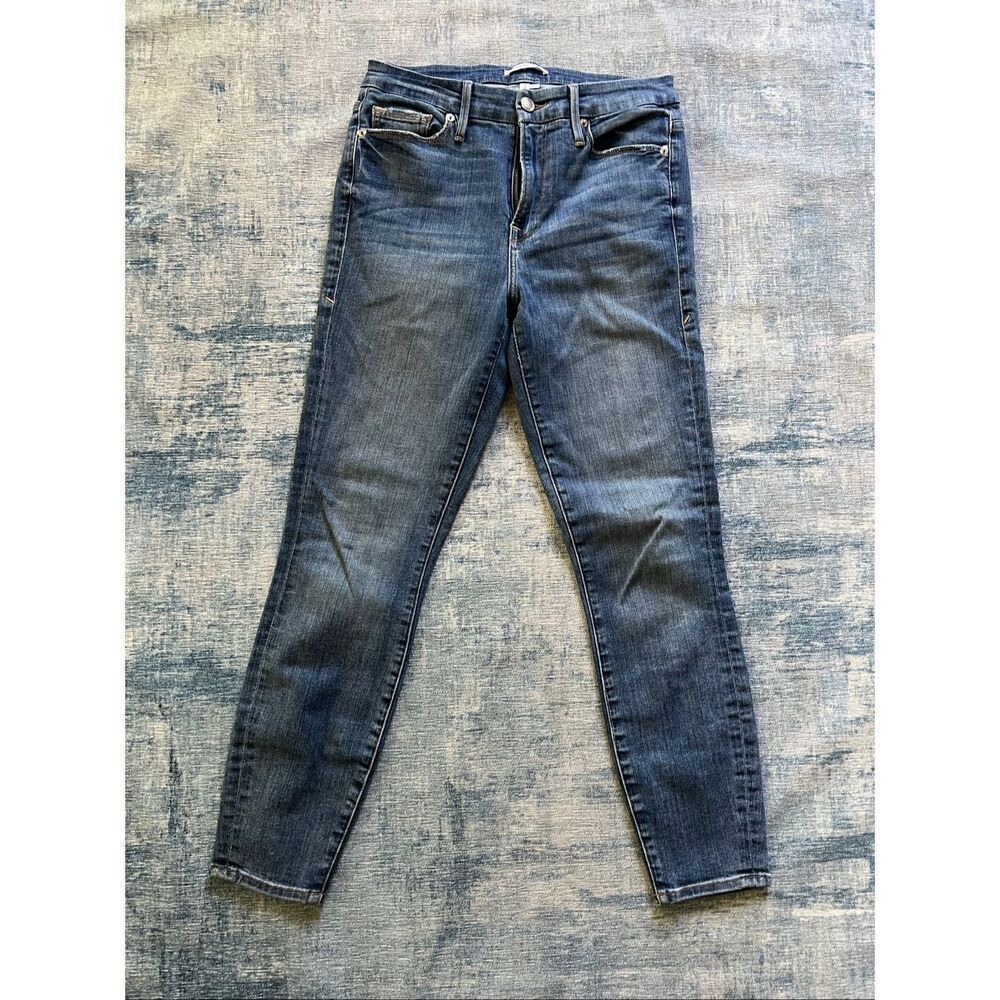 Good American Distressed Blue Good Legs Skinny Jeans Style GLC148T Size 6 / 28